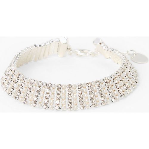 Bracelet chaîne perles d'imitation et strass couleur - Claire's - Modalova