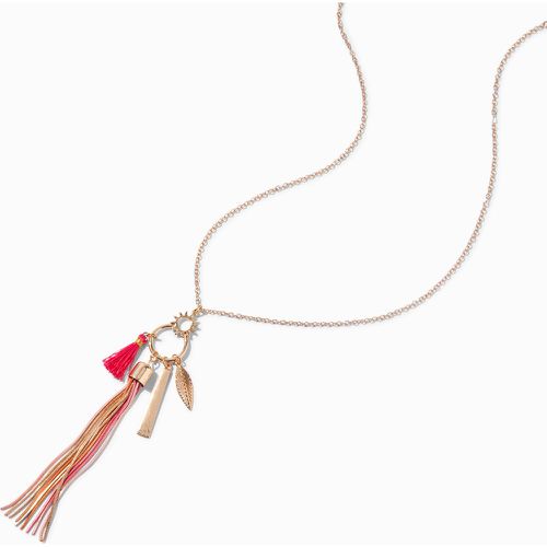 Collier long à pendentif avec pompons multicolore - Claire's - Modalova