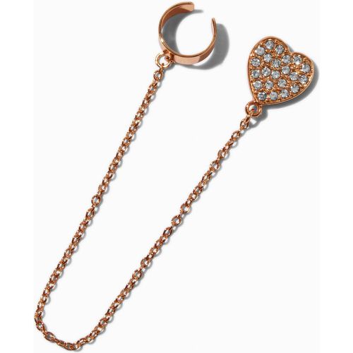 Gold-tone Pavé Heart Connector Earring - Claire's - Modalova