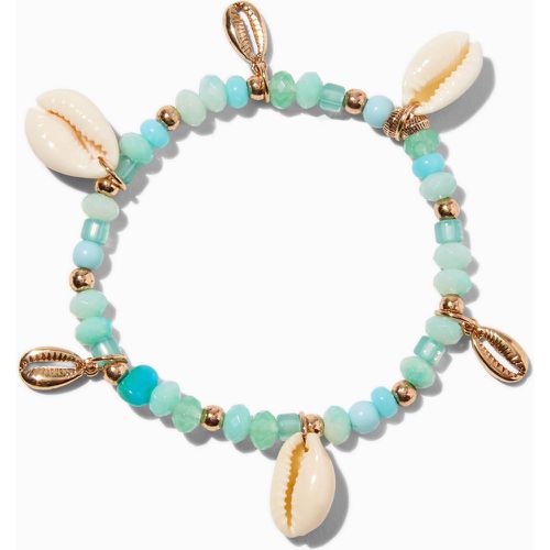 Bracelet élastique perlé coquillages cauris couleur turquoise - Claire's - Modalova