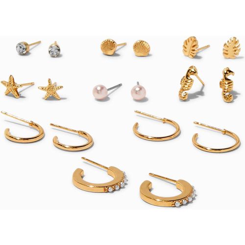 Boucles d'oreilles aux designs variés couleur trésors de l’océan - Lot de 9 - Claire's - Modalova