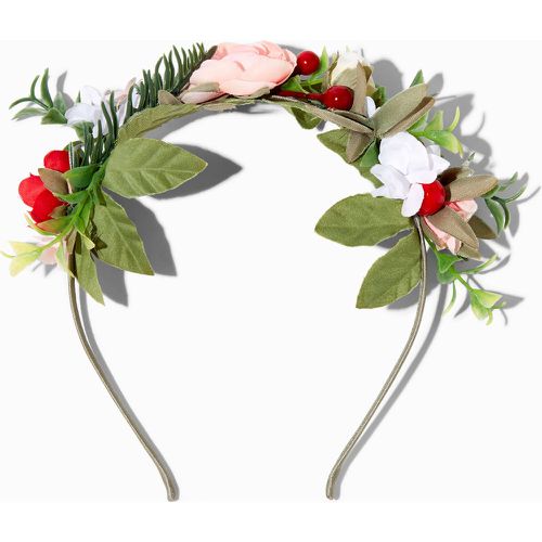 Serre-tête floral avec fleurs , verdure et canneberges - Claire's - Modalova