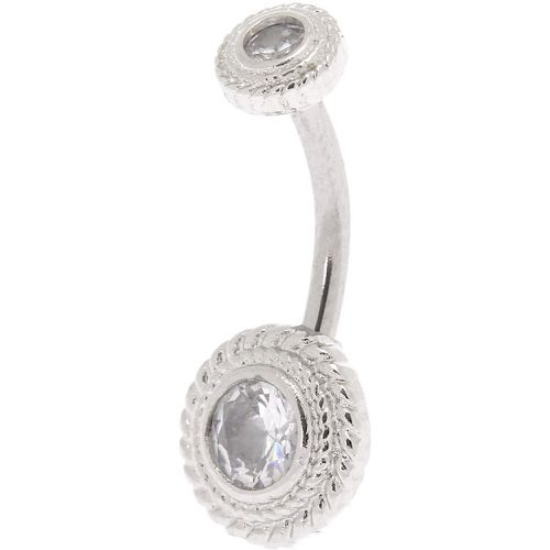 Piercing de nombril halo avec strass en zircon cubique d'imitation tressé 1,6 mm couleur - Claire's - Modalova