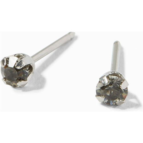 Kit de piercing d'oreille en platine avec zircon cubique de 3 mm et lotion après-soin exclusivité - Claire's - Modalova
