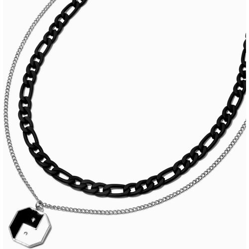 Lot collier de chaîne figaro et pendentif yin et yang en métaux mixtes - Lot de 2 - Claire's - Modalova
