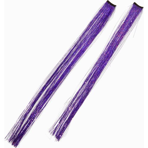 Barrettes avec extensions de cheveux synthétiques avec guirlandes violettes - Lot de 2 - Claire's - Modalova