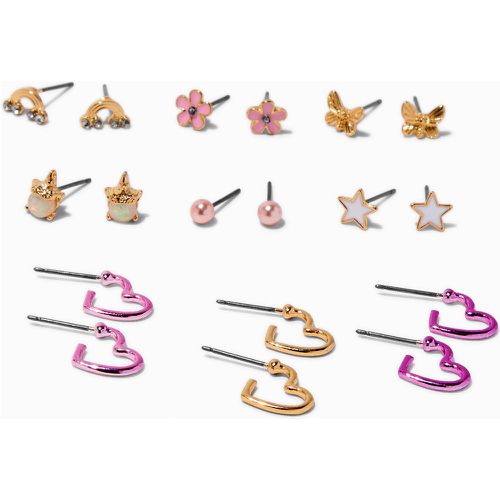 Boucles d'oreilles cœur et licorne - Lot de 9 - Claire's - Modalova