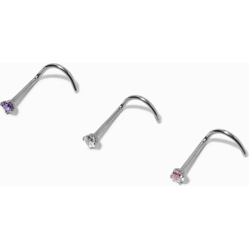 Clous de nez violet, et transparent 20 G en titane couleur argentée - Lot de 3 - Claire's - Modalova