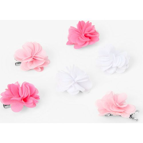 Barrettes en mousseline rosette rose Club - Lot de 6 - Claire's - Modalova