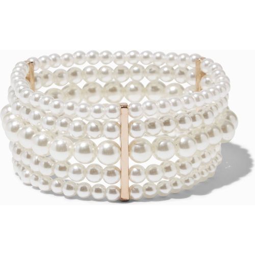 Bracelet élastique couleur à cinq rangées de perles d'imitation - Claire's - Modalova