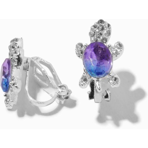 Boucles d'oreilles à clip pierres et violettes tortue couleur argentée - Claire's - Modalova