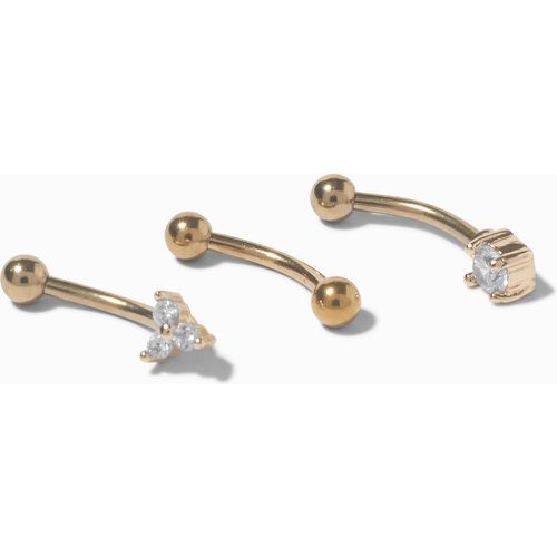 Lot de piercings d'oreilles rook à trois clous 1,2 mm en zircon cubique d'imitation et acier inoxydable couleur - Lot de 3 - Claire's - Modalova