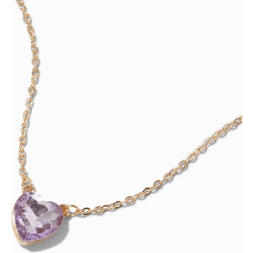Collier à pendentif cœur en strass à facettes lilas - Claire's - Modalova