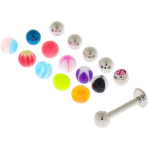 Lot de 16 boules de rechange pour clous de piercing labret 1,2mm couleur - Claire's - Modalova