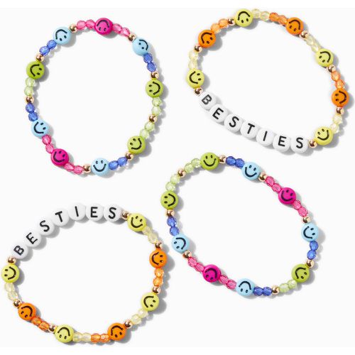 Bracelets élastiques perlés visage joyeux best friends - Lot de 2 - Claire's - Modalova