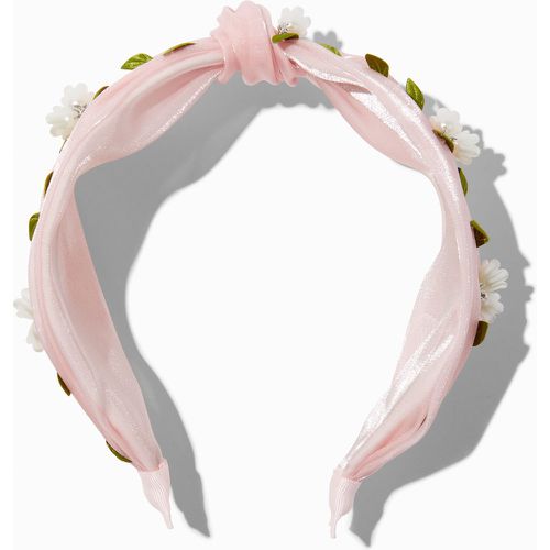 Serre-tête noué à pendentifs fleurs et végétaux rose tendre - Claire's - Modalova