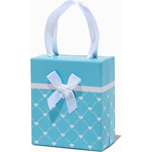 Petite boîte cadeau treillis et cœurs bleue - Claire's - Modalova