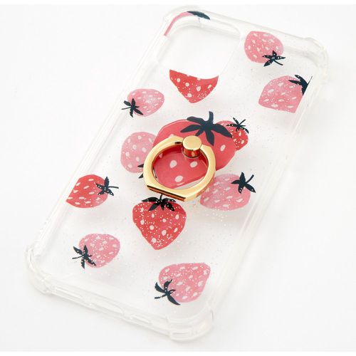 Coque de protection pour portable avec support anneau fraise - Compatible avec iPhone® 12/12 Pro - Claire's - Modalova