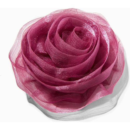 Grande barrette fleur rosette organza violette - Claire's - Modalova