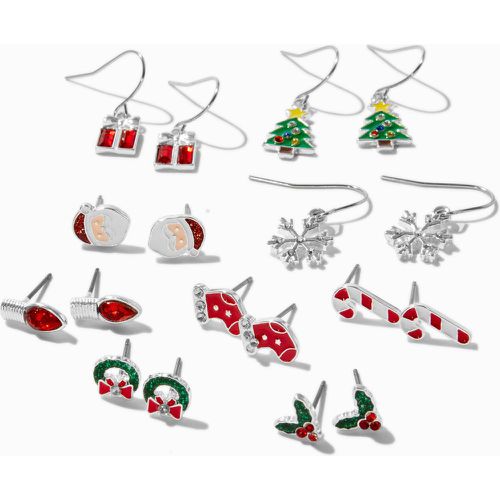 Lot de pendantes et clous d'oreilles variés bling-bling Noël traditionnels - Lot de 9 - Claire's - Modalova