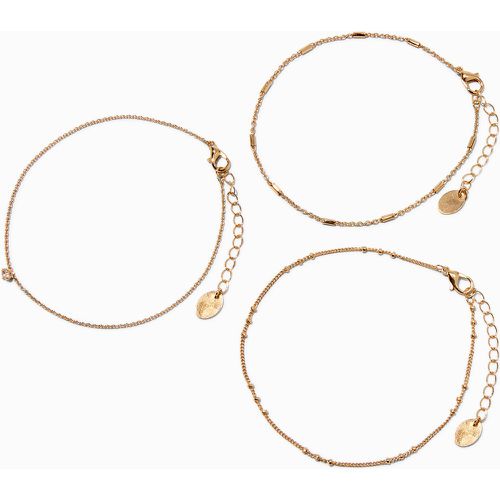 Bracelets de cheville en chaîne aux designs variés strass délicats couleur - Lot de 3 - Claire's - Modalova