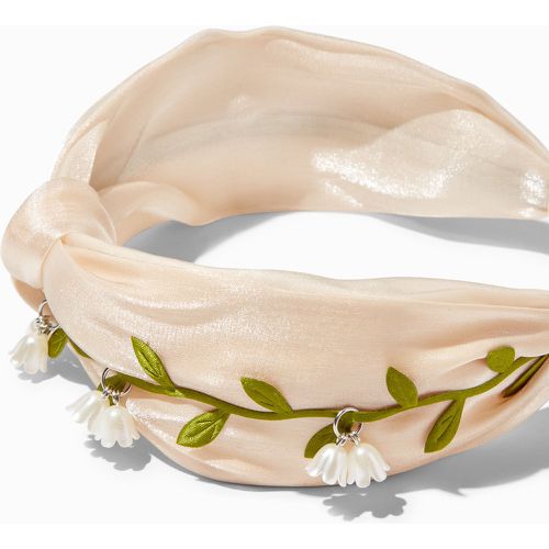 Serre-tête noué à pendentifs fleurs et végétaux couleur ivoire - Claire's - Modalova