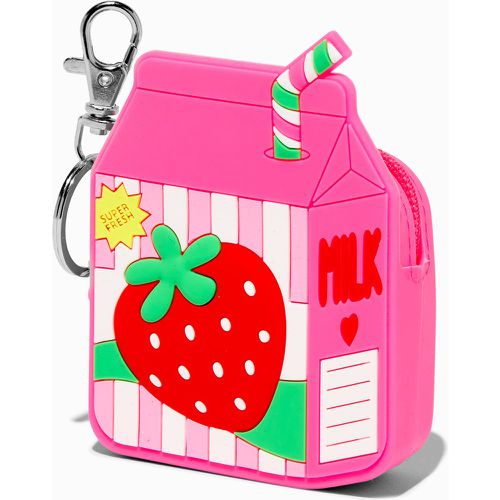 Porte-clés porte-monnaie en silicone lait fraise - Claire's - Modalova