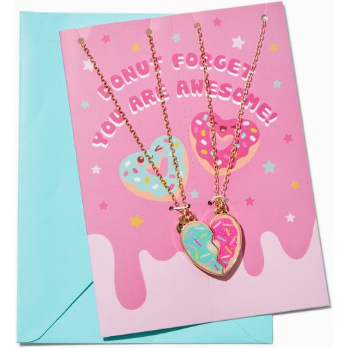 Colliers à pendentif cœur à paillettes best friends et carte d’anniversaire- Lot de 3 - Claire's - Modalova