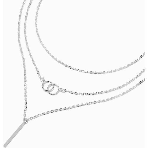 Collier de chaîne multi-rangs anneaux imbriqués et bâtonnet couleur - Claire's - Modalova