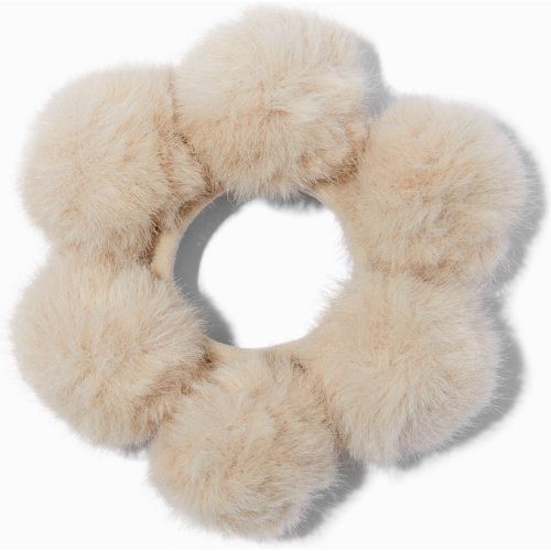 Chouchou pompon en fausse fourrure clair - Claire's - Modalova