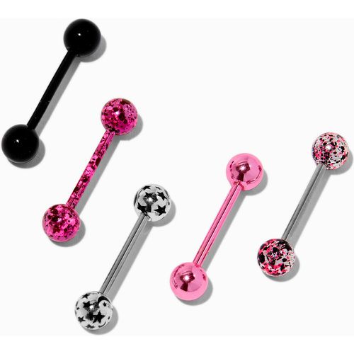 Piercings de langue barbells en titane en différents tons - Lot de 5 - Claire's - Modalova