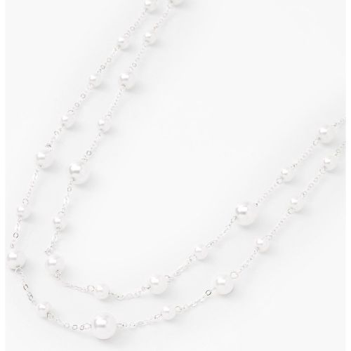 Collier multi-rangs perles d’imitation superposé couleur argentée - Claire's - Modalova