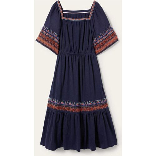 Robe midi brodée en jersey - Boden - Modalova