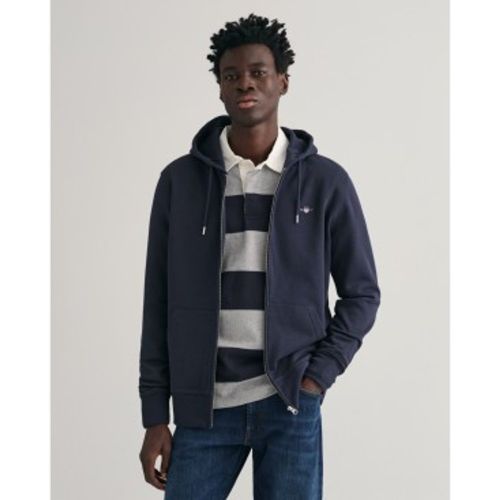 Sweat à capuche avec fermeture à glissière Shield (M), Casuel, Coton, Manche longue, Marine - Gant - Modalova