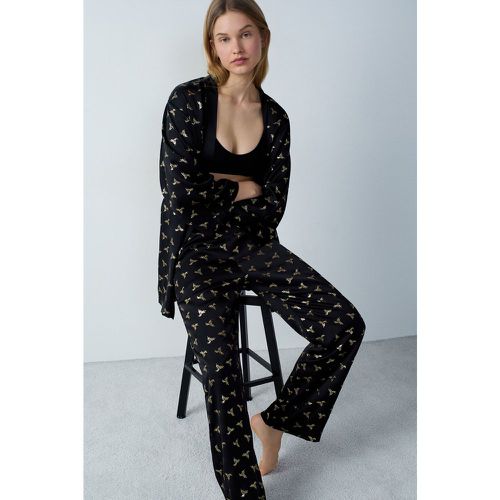 Pantalon de pyjama satiné à motifs - Tige - XS - Etam - Modalova