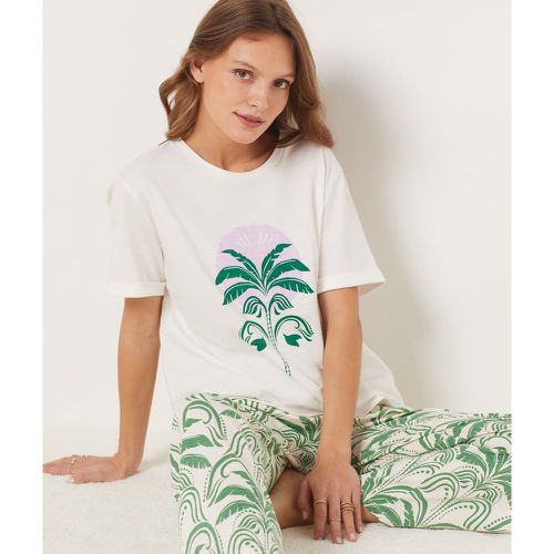 T-shirt en coton imprimé palmier - Velu - XS - - Etam - Modalova