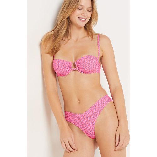 Bikini brésilien high leg bas de maillot à motif  - Manzania - 34 - Etam - Modalova