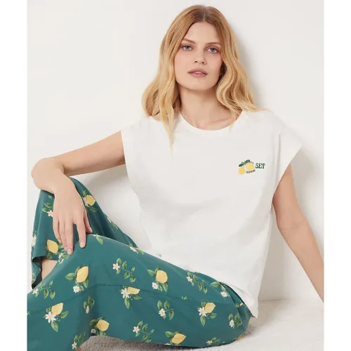 T-shirt en coton détail citron - Cheryl - XS - - Etam - Modalova