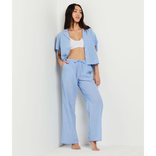 Pantalon de pyjama rayé brodé en coton - Begonia - L - Etam - Modalova