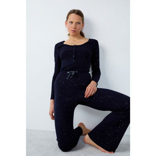 Pantalon de pyjama côtelé évasé à paillettes - Maura - XS - Etam - Modalova