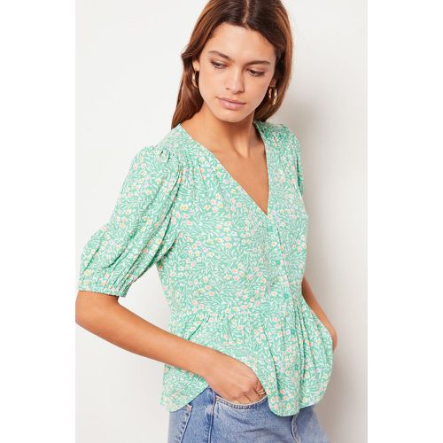 Chemise fleurie manches courtes boutonnée  - Tara - XS - - Etam - Modalova