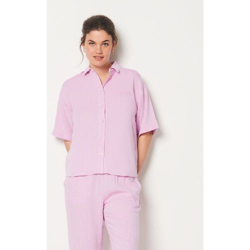 Chemise de pyjama manches courtes en lin mélangé - Bodes - XS - - Etam - Modalova