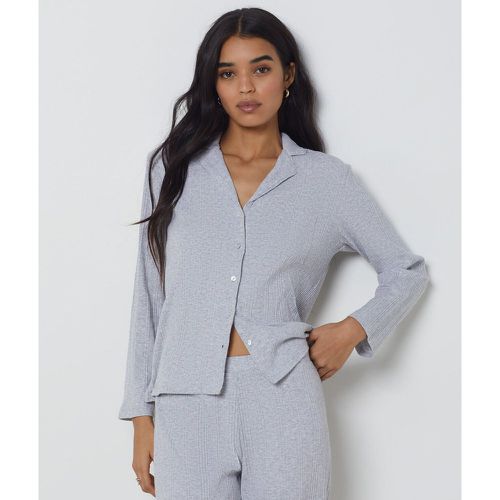 Chemise de pyjama en maille côtelée richelieu  - Coly - XS - Etam - Modalova