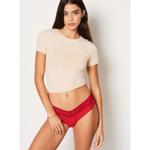 Hipster v-shape en microfibre et dentelle - Wish - XS - Etam - Modalova