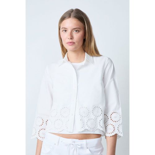 Chemise manches longues en coton broderie anglaise - Victorine Brod - XS - Etam - Modalova