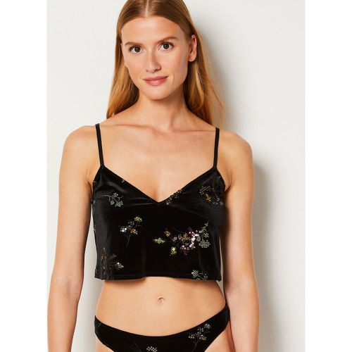 Crop top en velours brodé - Magique - S - Etam - Modalova