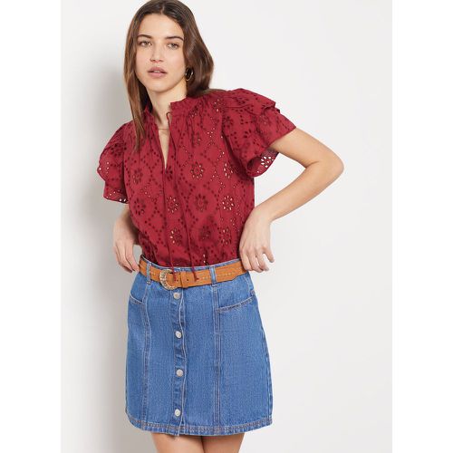 Top manches courtes broderie anglaise en coton - Aimee - S - Etam - Modalova