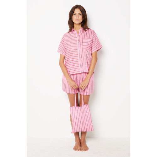Pyjama 2 pièces à rayures et totebag - Deena - XS - - Etam - Modalova