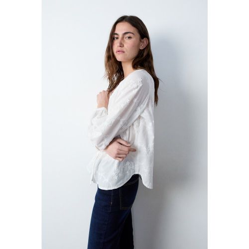 Chemise manches longues brodée fleurs - Primevere Brod - L - Etam - Modalova