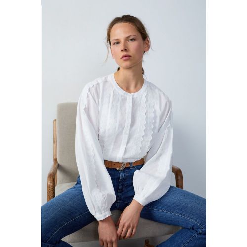 Chemise manches longues volants - Ombrelle Brod - M - Etam - Modalova